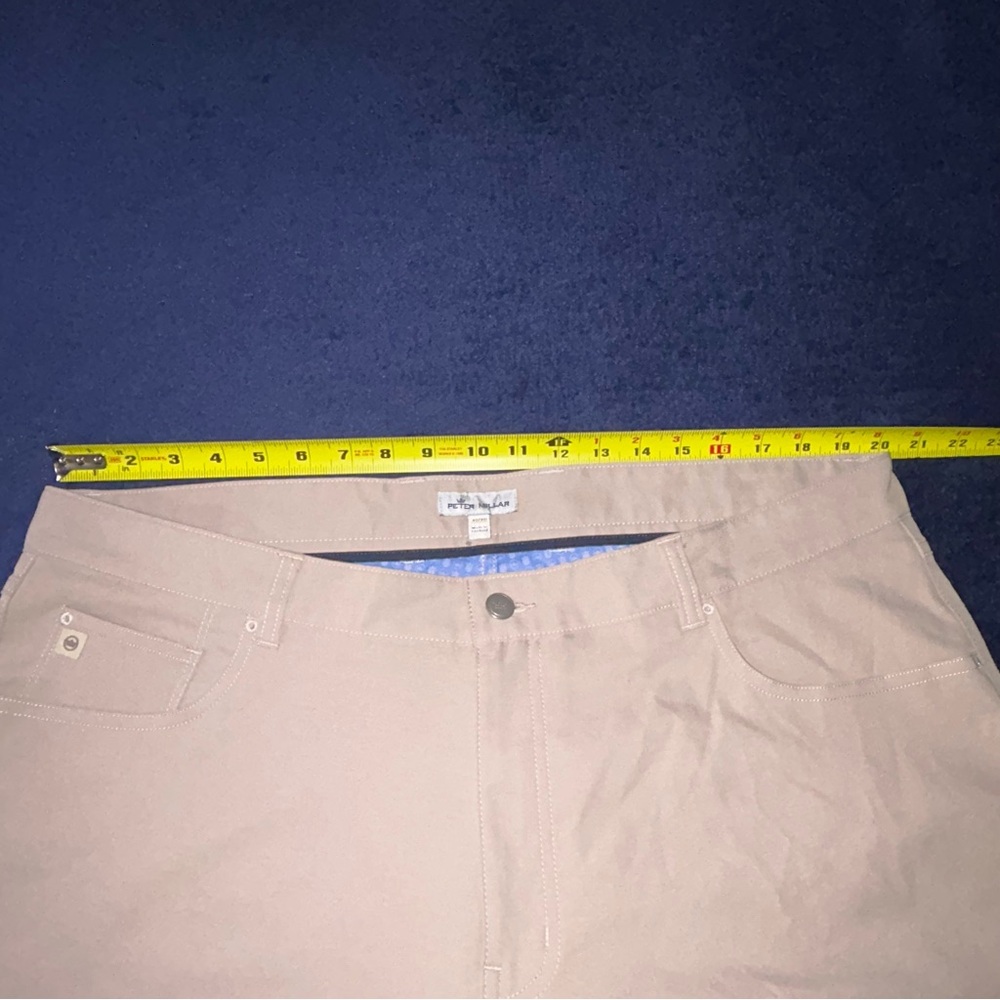 Peter Millar Golf Pants Casual Chino Men's 40x30 Flat Front Beige Khaki Tan 8524 - Picture 8 of 16